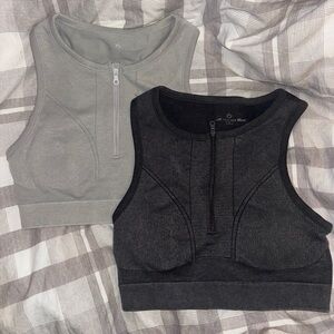 Bundle of 2 High Neck Aerie Zip Up Sports Bra